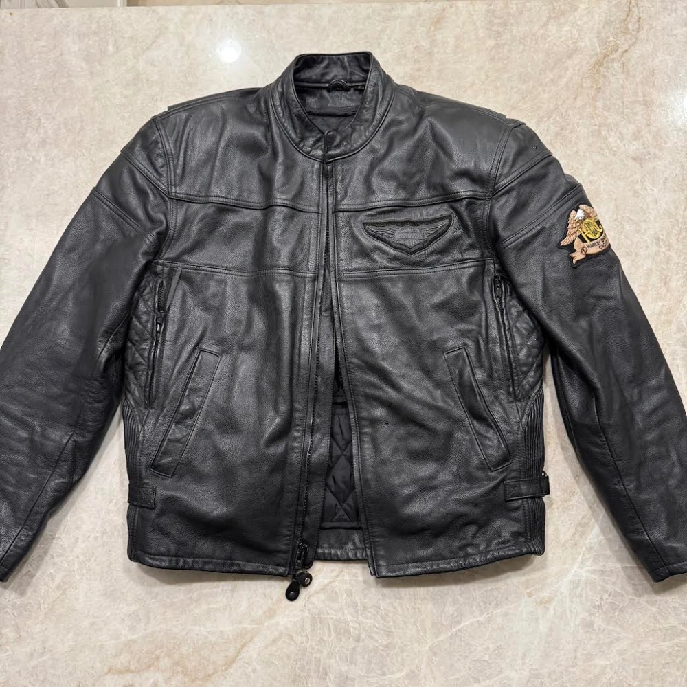 Mens Harley-Davidson Vintage Large Leather Motorcycle Jacket